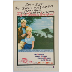 Susan Slade - Original 1961 U.S.A. Warner Bros Window Card